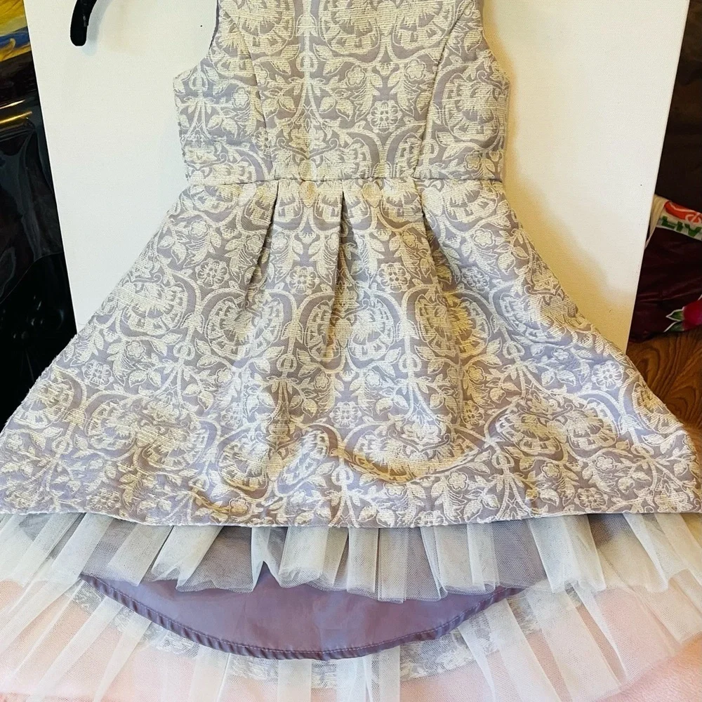 Genuine Kids OshKosh fancy high low dress girls purple gold sparkle